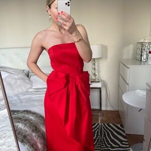 Vintage Nili Martin Red Strapless Bow Dress | Made in USA